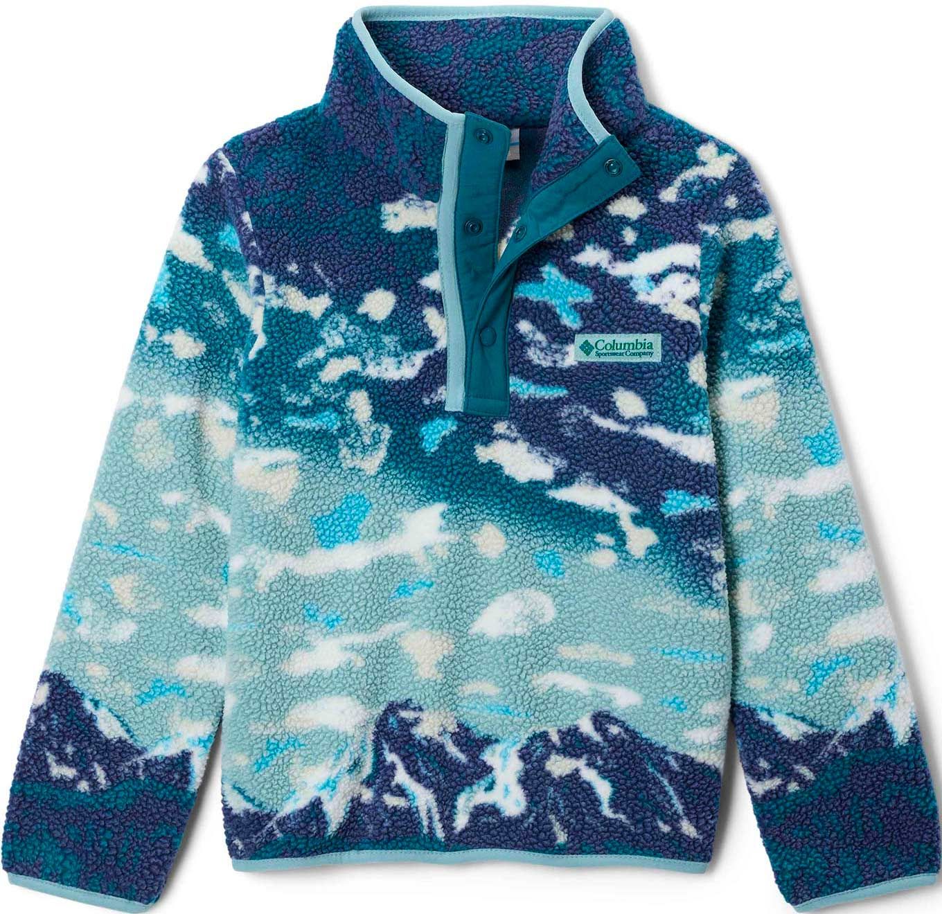 Helvetia II Printed Half Snap Fleece Crushed Blue Sisters Everblue + Columbia