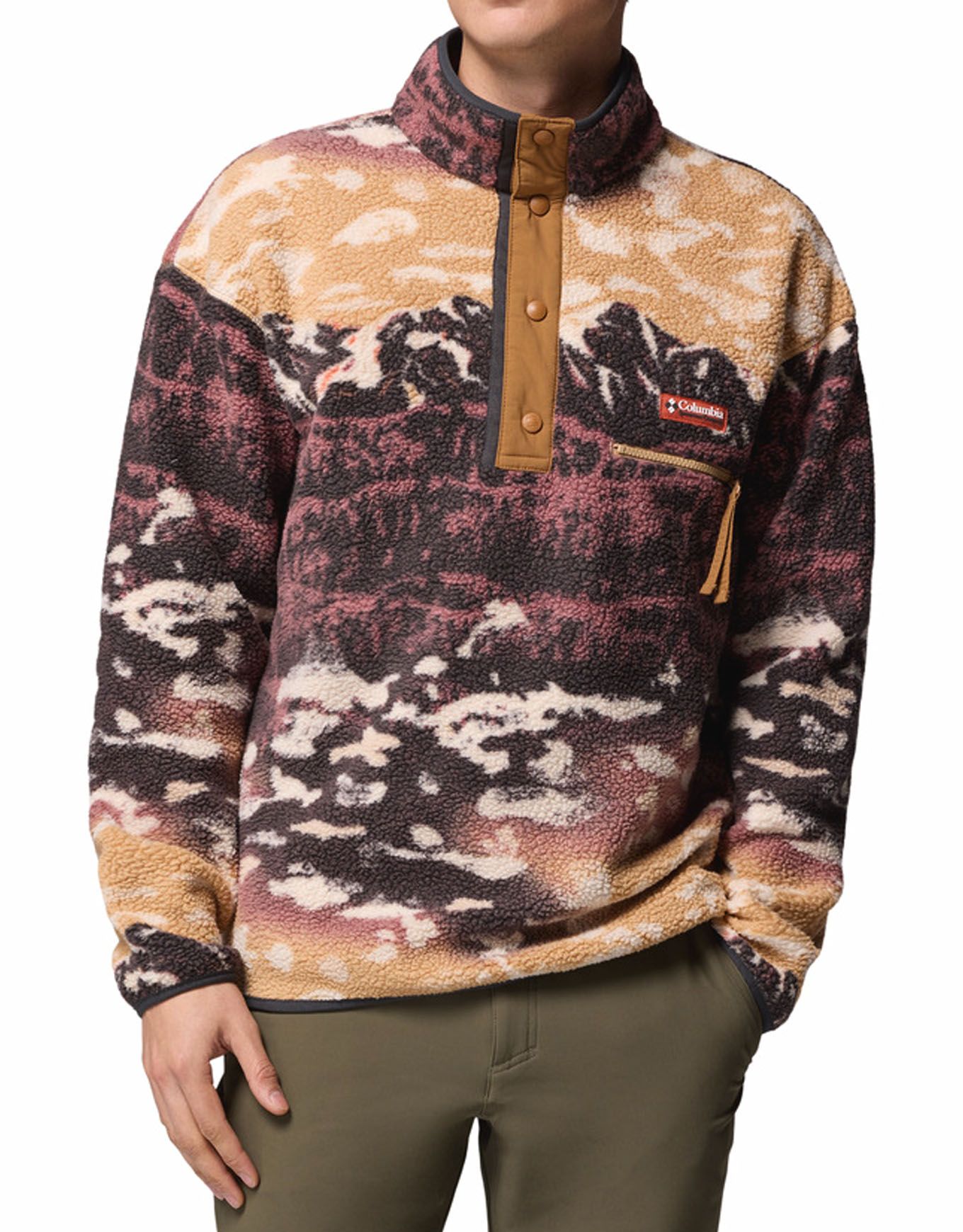 Columbia Helvetia II Printed Half Snap Fleece Camel Brown Sisters
