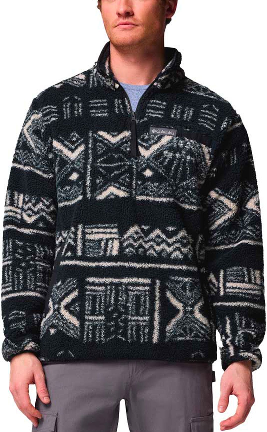 Rugged Ridge High Pile Half Zip Black Deschutes Days + Columbia