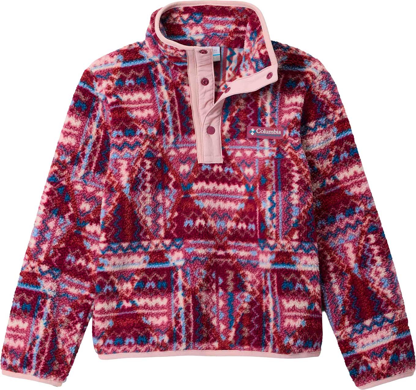 Helvetia II Printed Half Snap Fleece Antique Mauve Geomix + Columbia