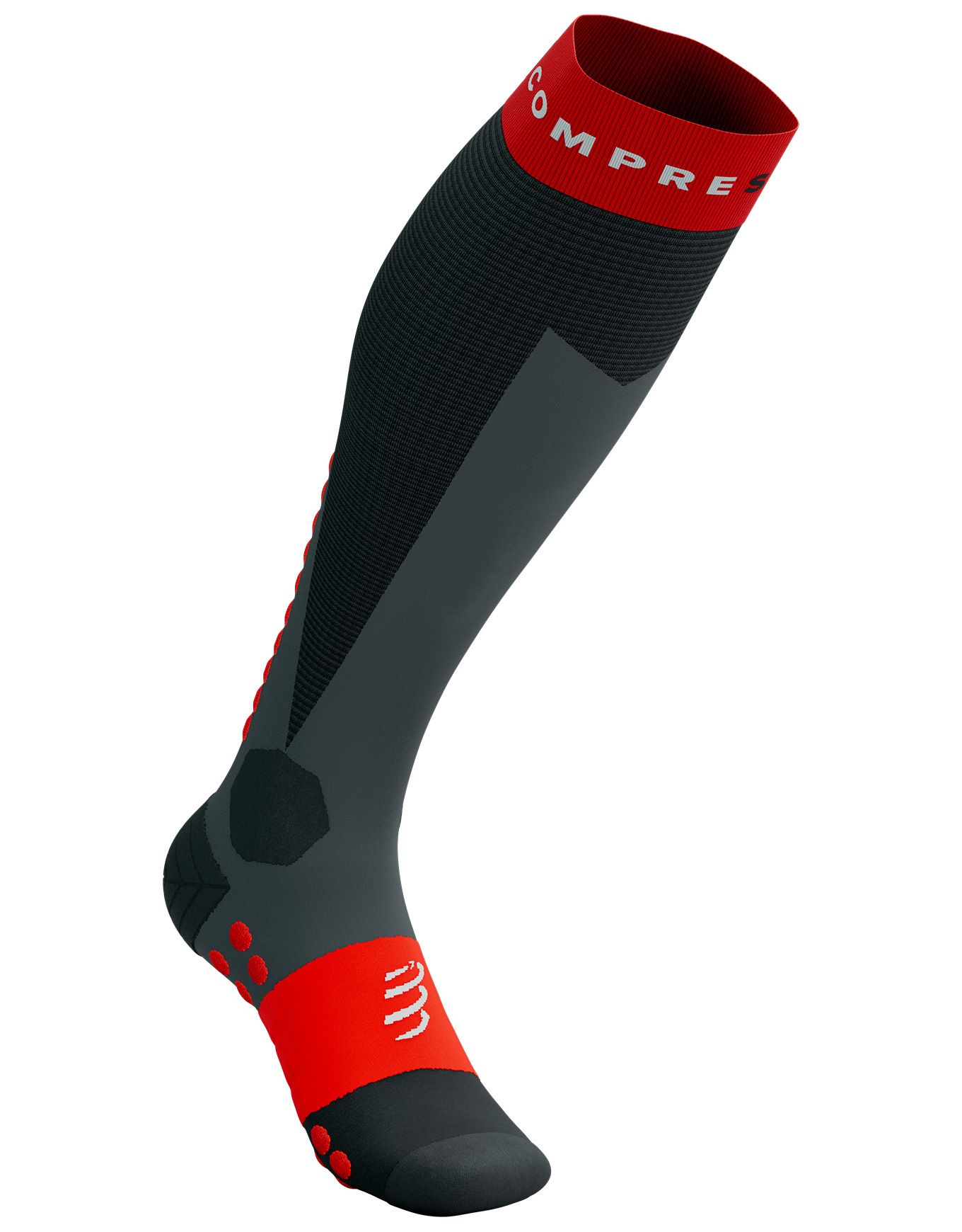 Ski Touring Full Socks Black/Core Red + Compressport