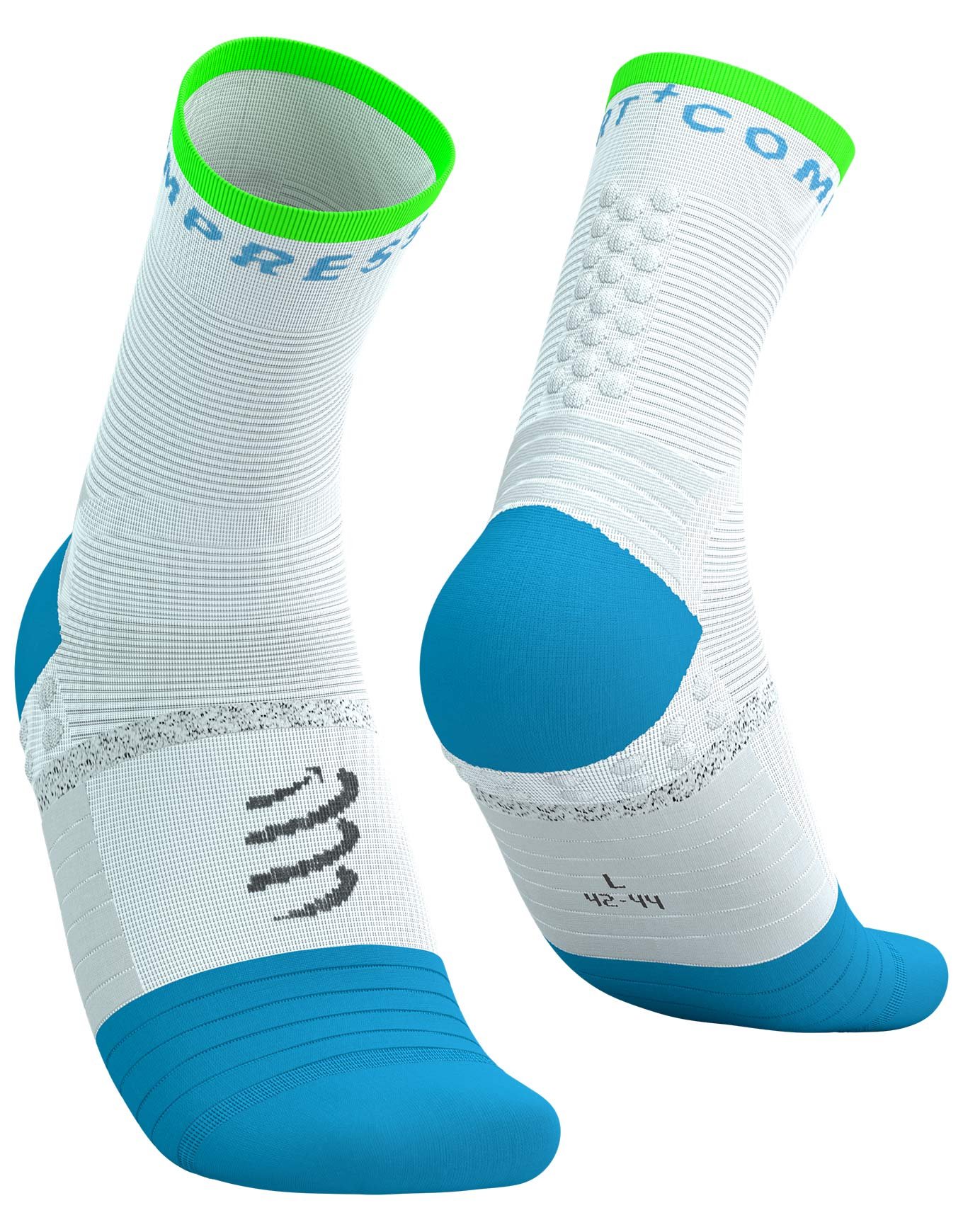 Pro Marathon Socks V2.0 White/Norse Blue/Neon Green + Compressport