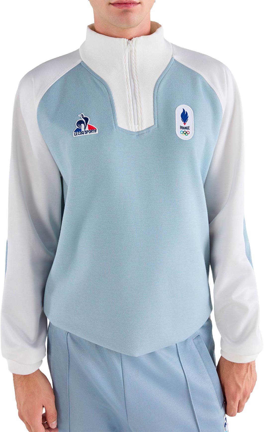 Polo LS N°1 M Ashley Blue Marshmallow + Le Coq Sportif