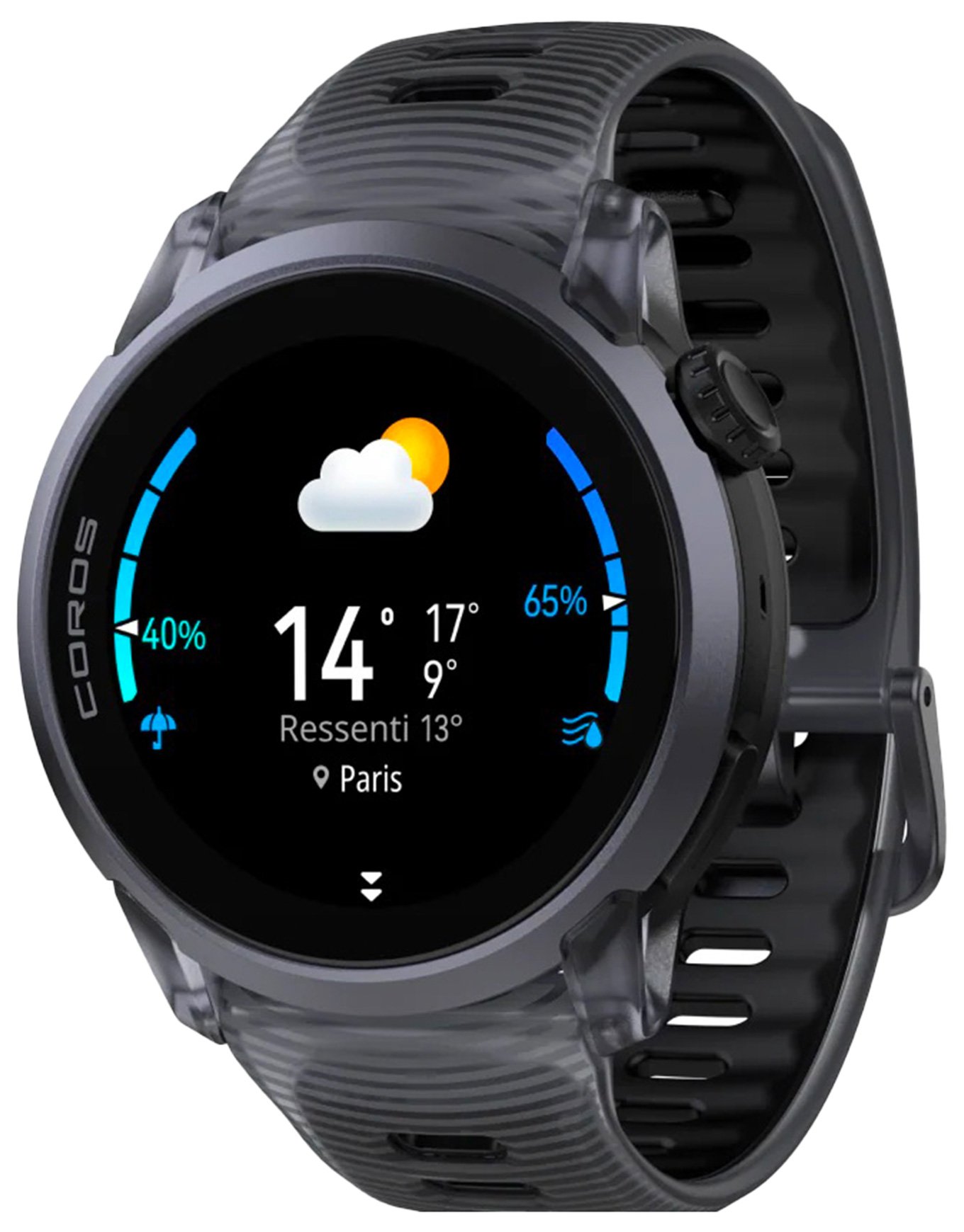 Pace 4 Silicone Crystal Black + Coros