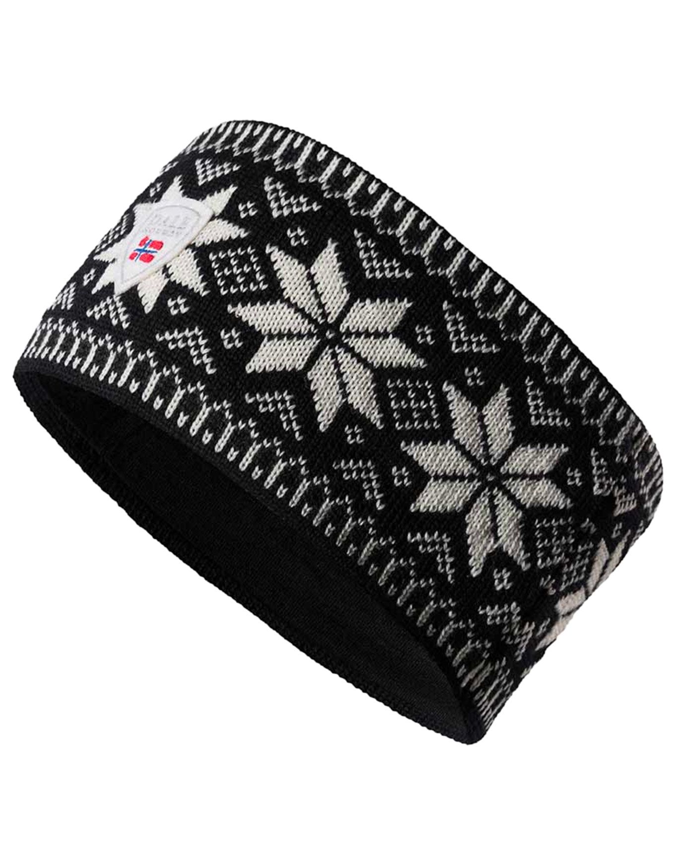 Garmisch Headband Black Offwhite Darkcharcoal + Dale of Norway