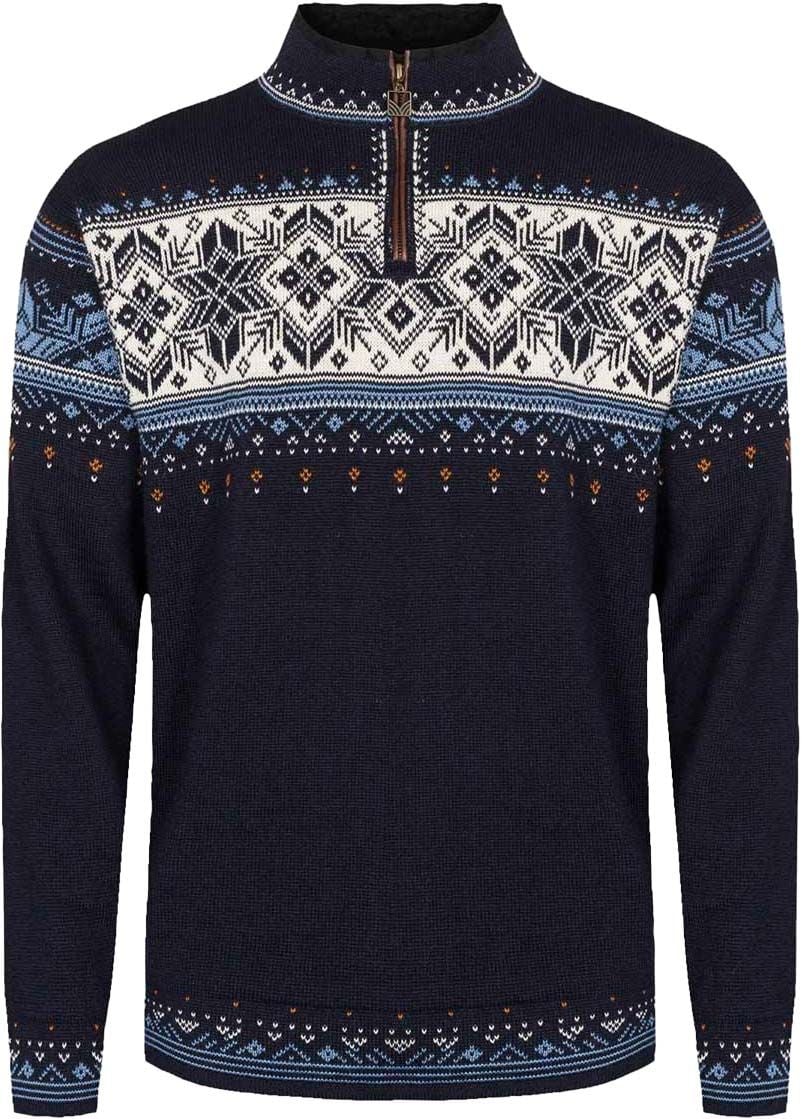 Blyfjell M Sweater Navy Blushadow Offwhite + Dale of Norway