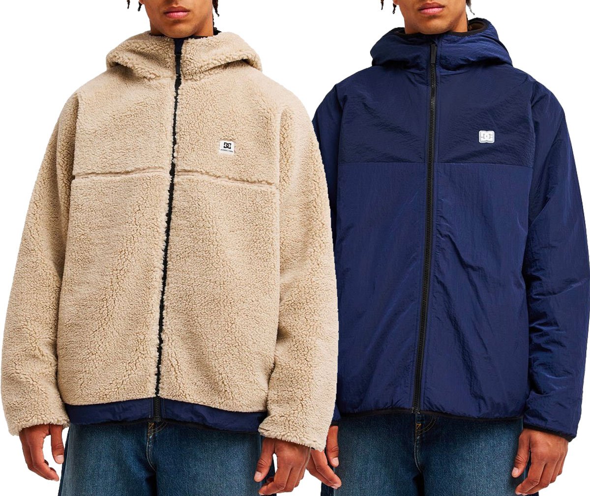 Coldstag Sherpa Reversible Jacket Oatmeal + DC Shoes