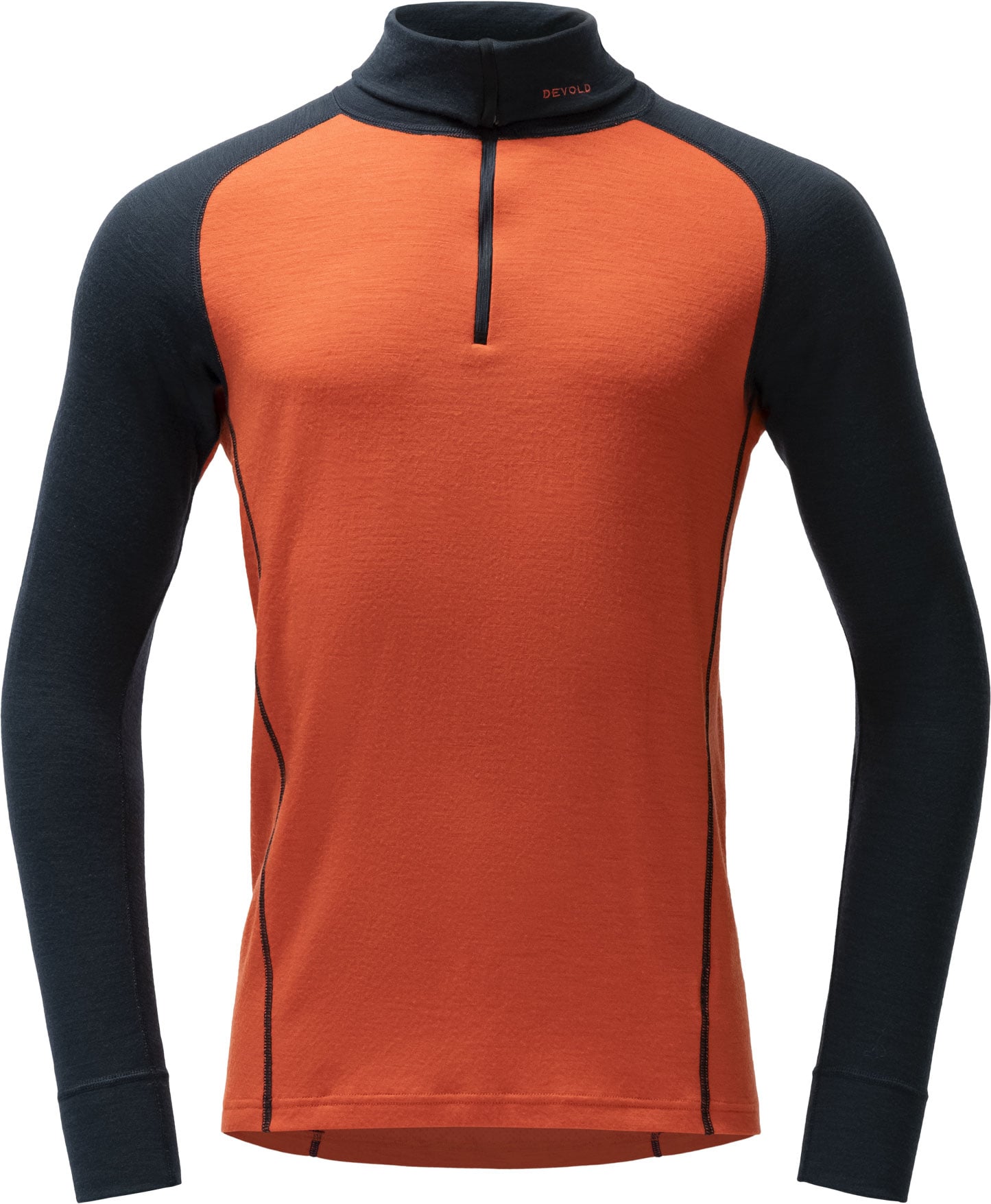 Duo Active Merino 205 Z.Neck M Brick + Devold of Norway