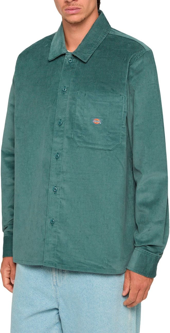 Dickies Corduroy Shirt LS Lincoln Green Shirts : Snowleader