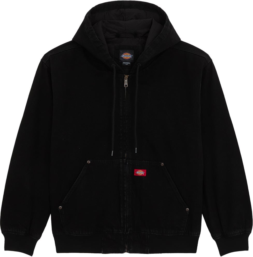 Hilham Lined Denim Hooded Bomber Black + Dickies