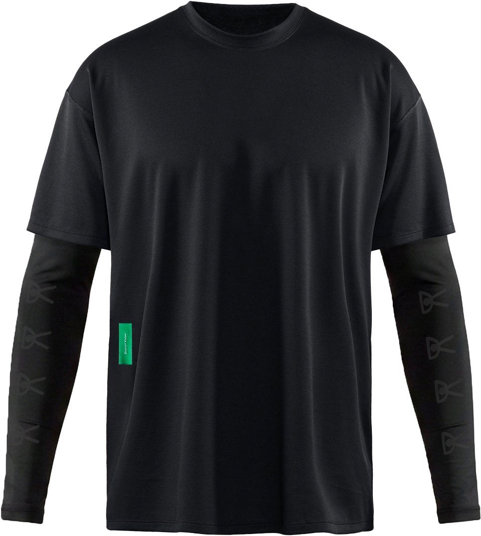 Compression Boxy Training Tee Black/Black + District Vision