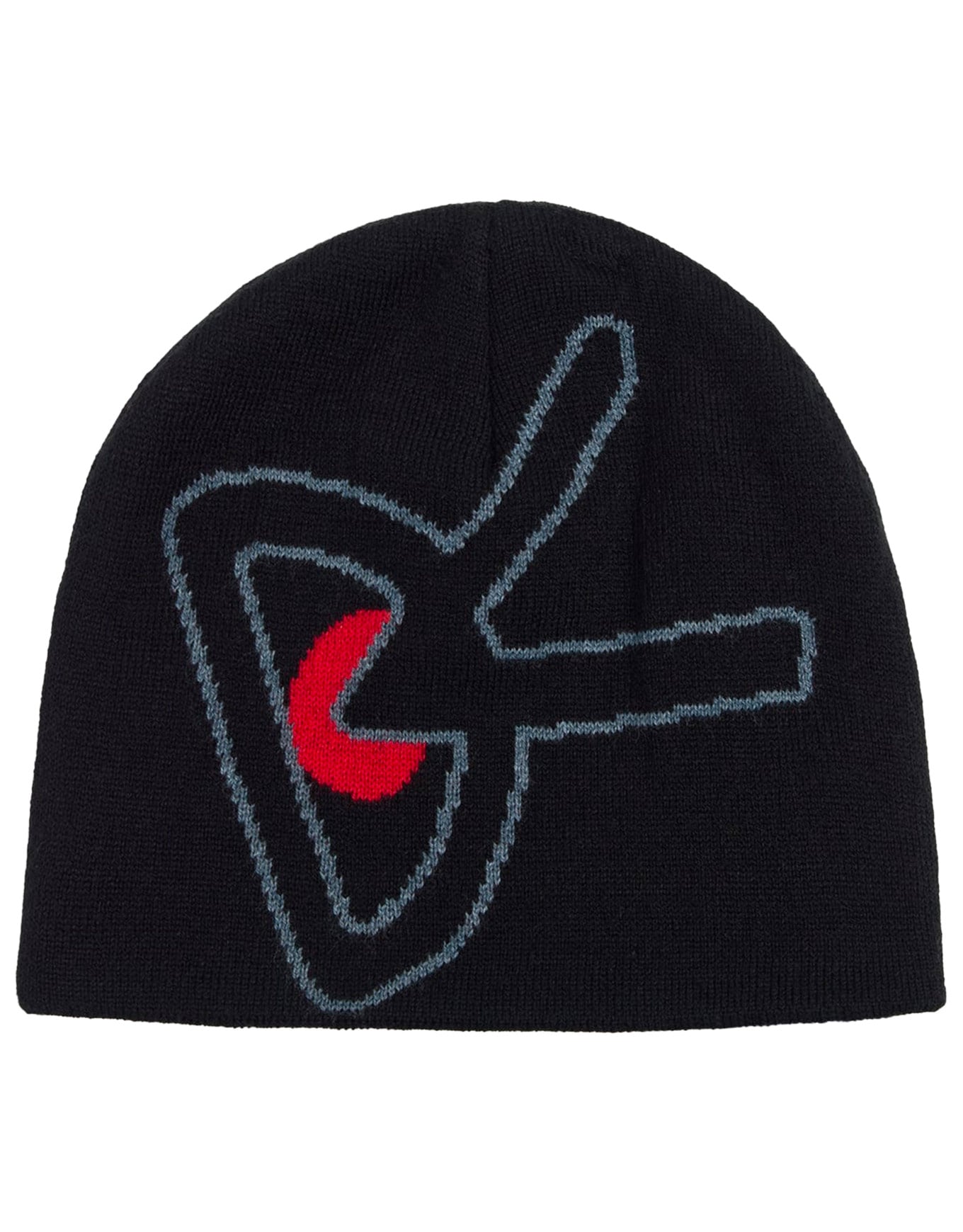 Merino Wool Beanie Black/Red + District Vision