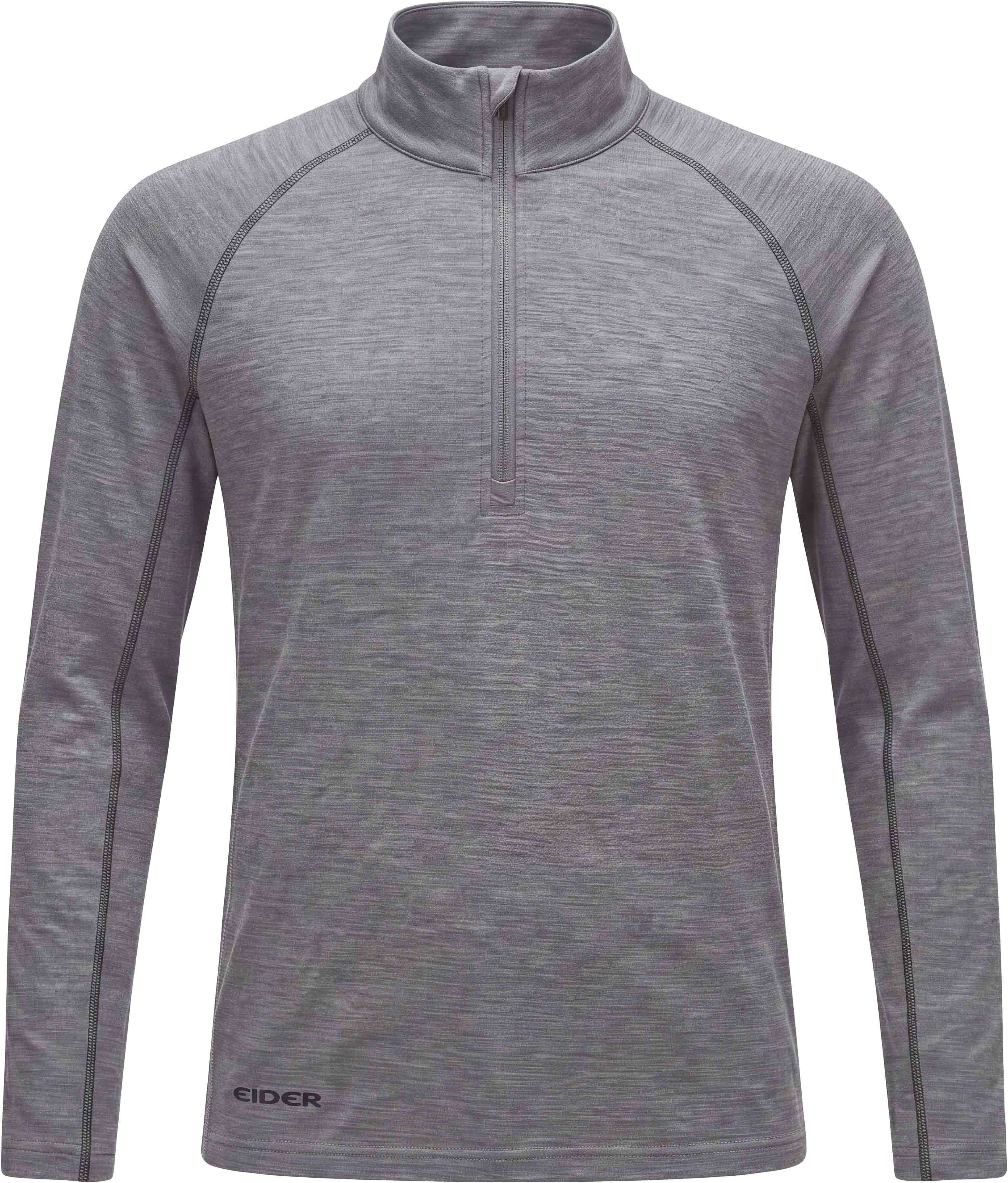 M Eider Merino 190 Half Zip Heather Grey + Eider