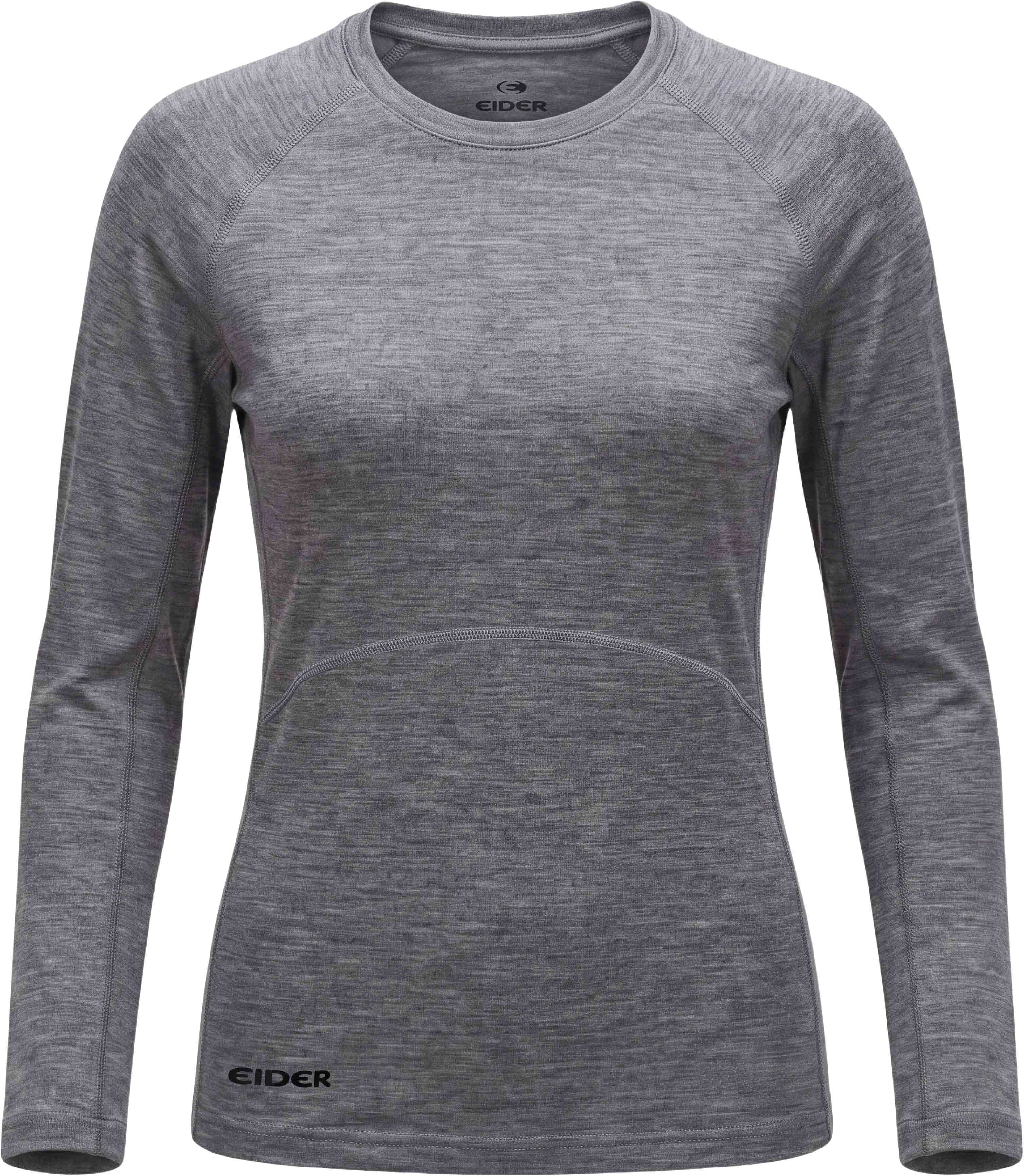 W Eider Merino 190 Top Heather Grey + Eider