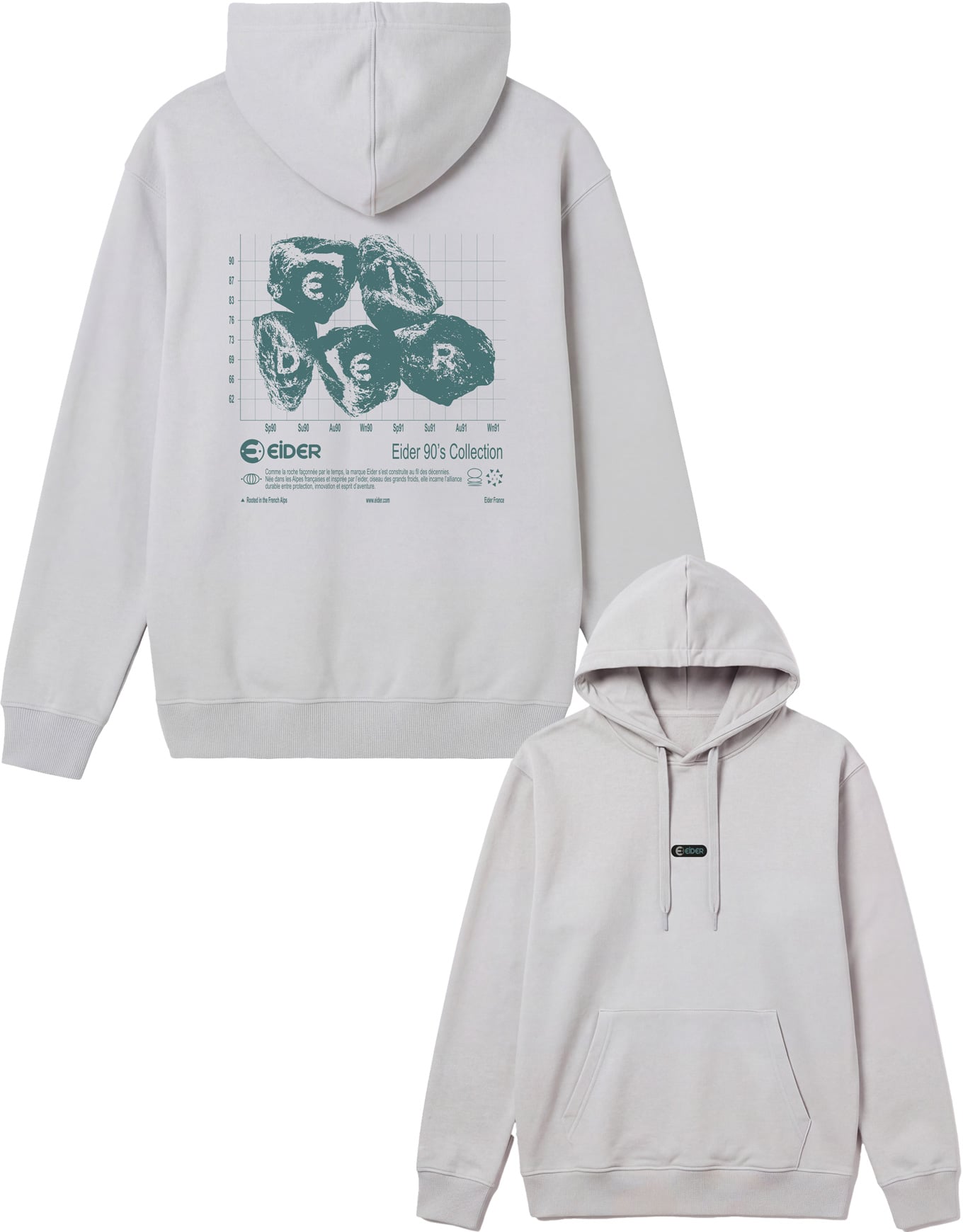 Vintage 90's Hoodie White + Eider