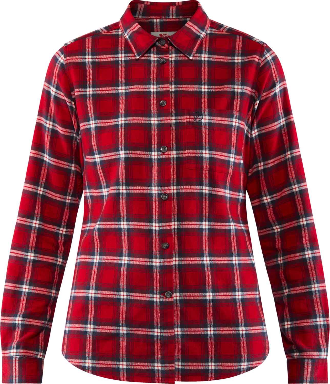 Övik Flannel Shirt W Deep Red + Fjällräven