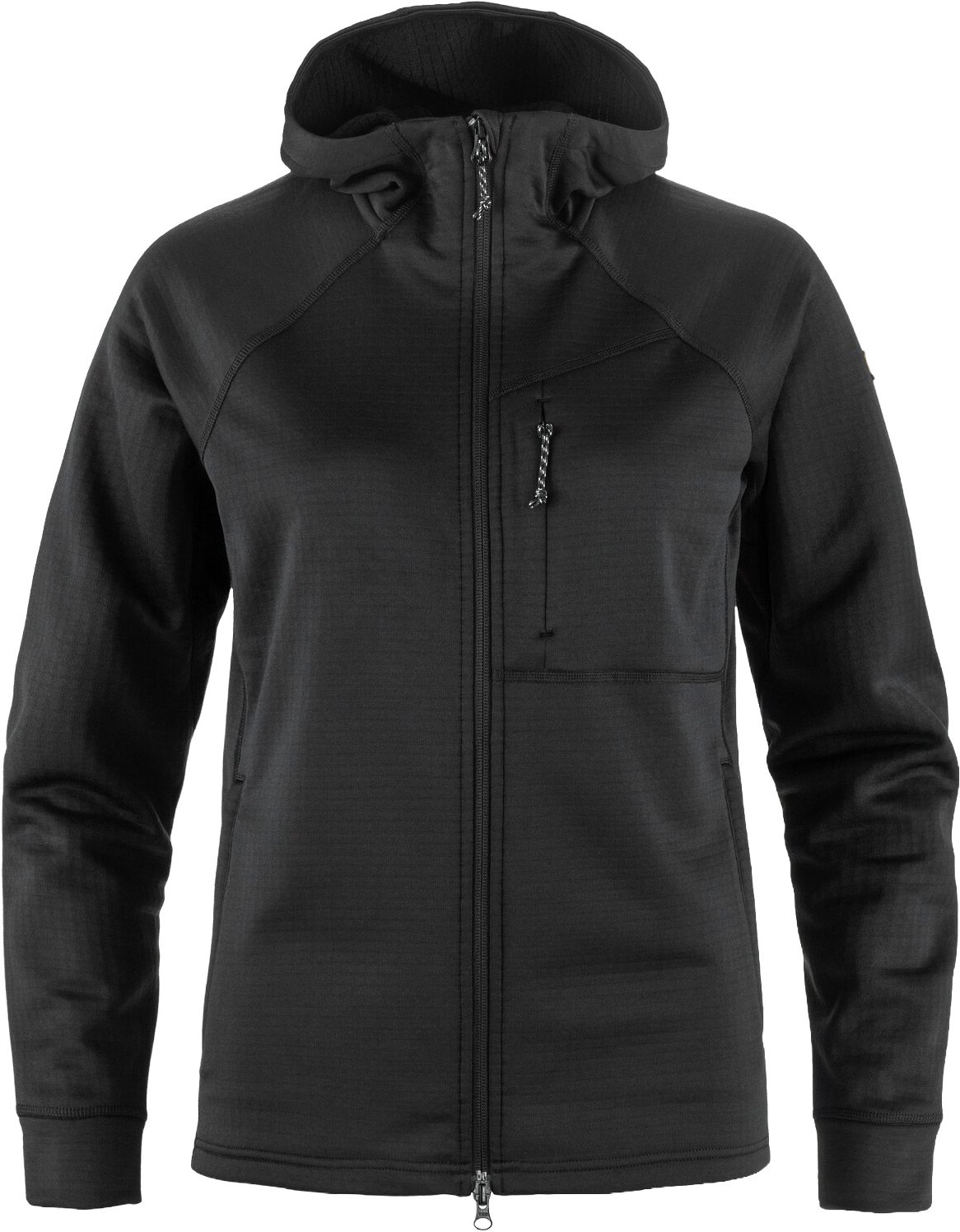 Abisko Grid Fleece Hoodie W Black + Fjällräven