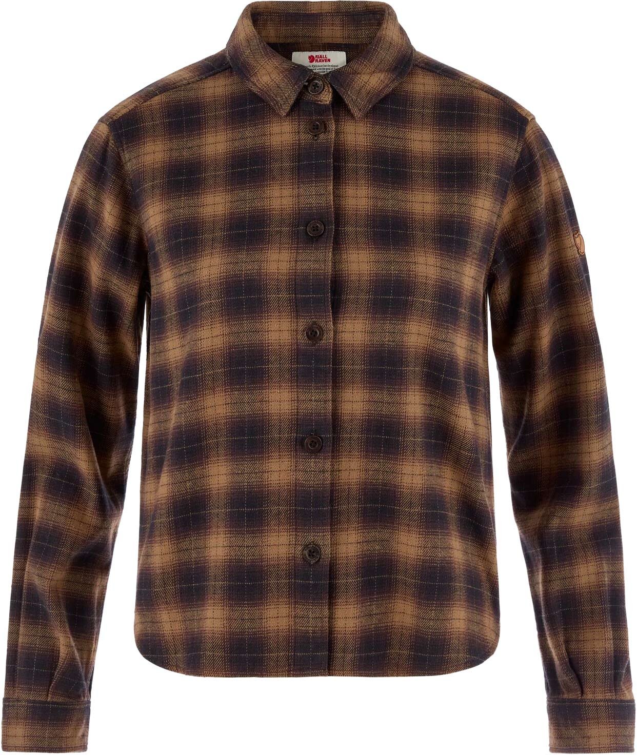 Övik Boxy Flannel Shirt W Black Wood Brown + Fjällräven