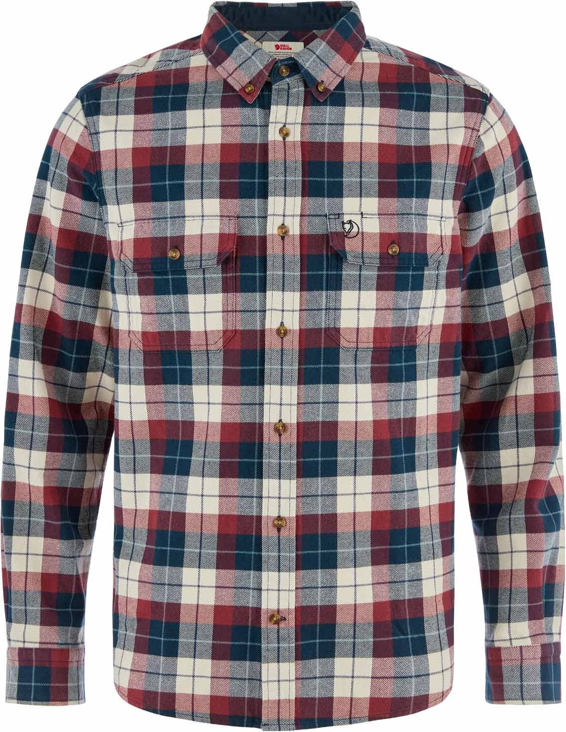 Singi Heavy Flannel Shirt M Dark Navy Maroon + Fjällräven