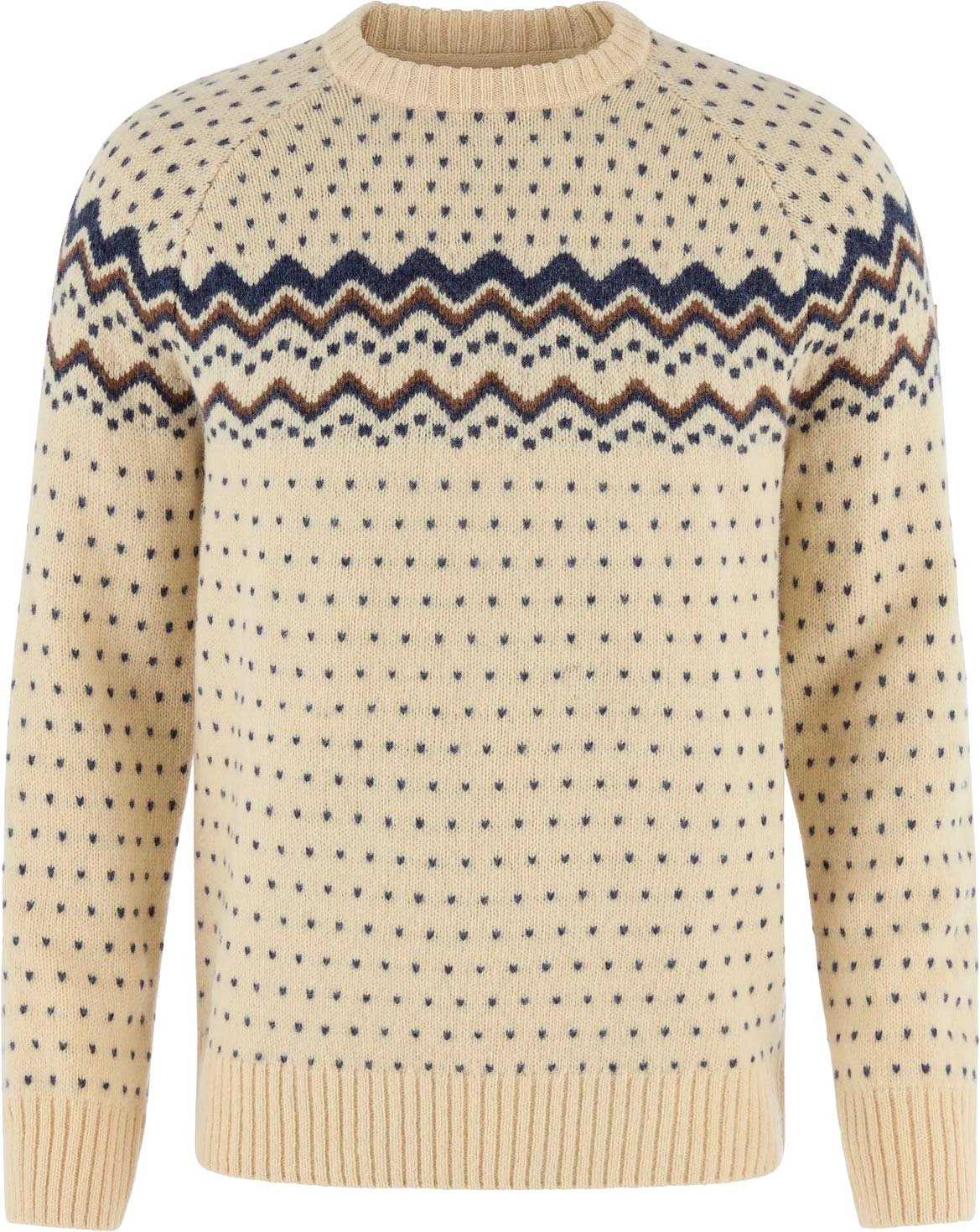 Övik Knit Sweater M Light Beige Navy + Fjällräven