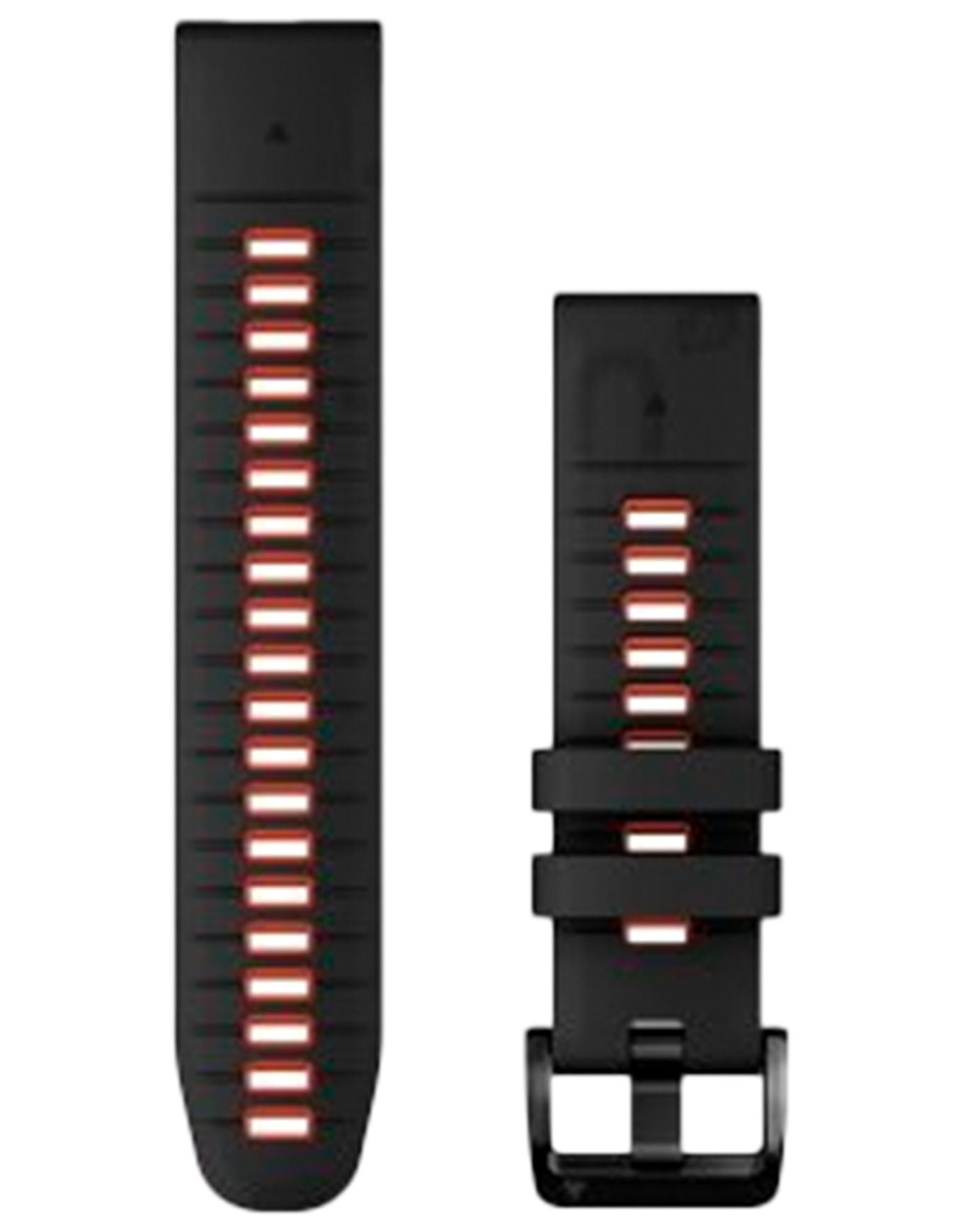 Bracelet QuickFit 22mm Silicone Noir / Rouge feu + Garmin
