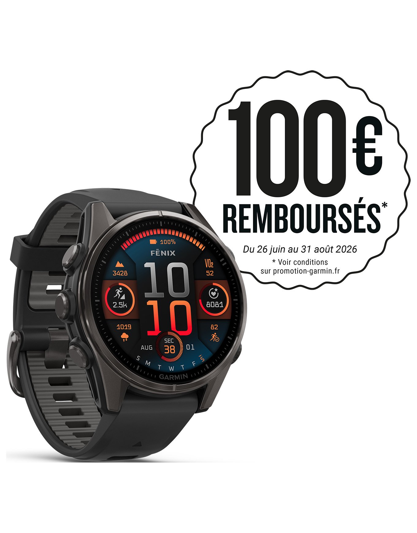 Fenix 8 Amoled 43mm Sapphire Titane/Carbon Gray + Garmin