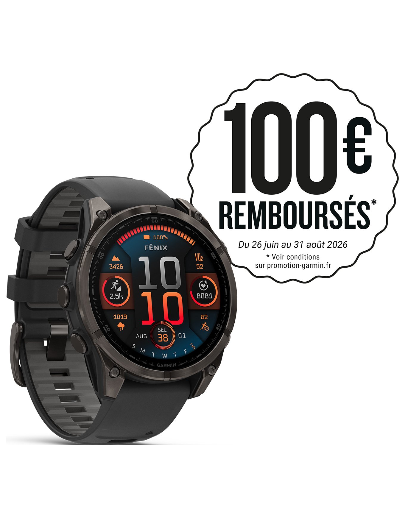 Fenix 8 Amoled 47mm Sapphire Titane/Carbon Gray + Garmin