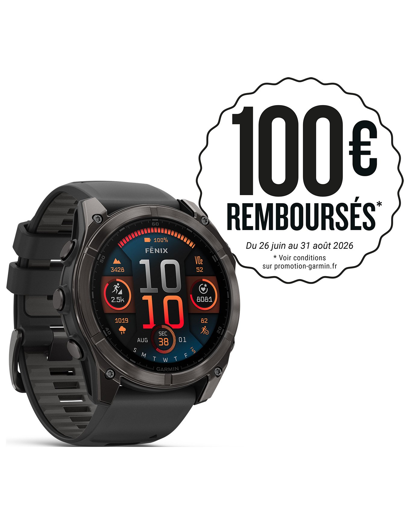Fenix 8 Amoled 51mm Sapphire Titane/Carbon Gray + Garmin