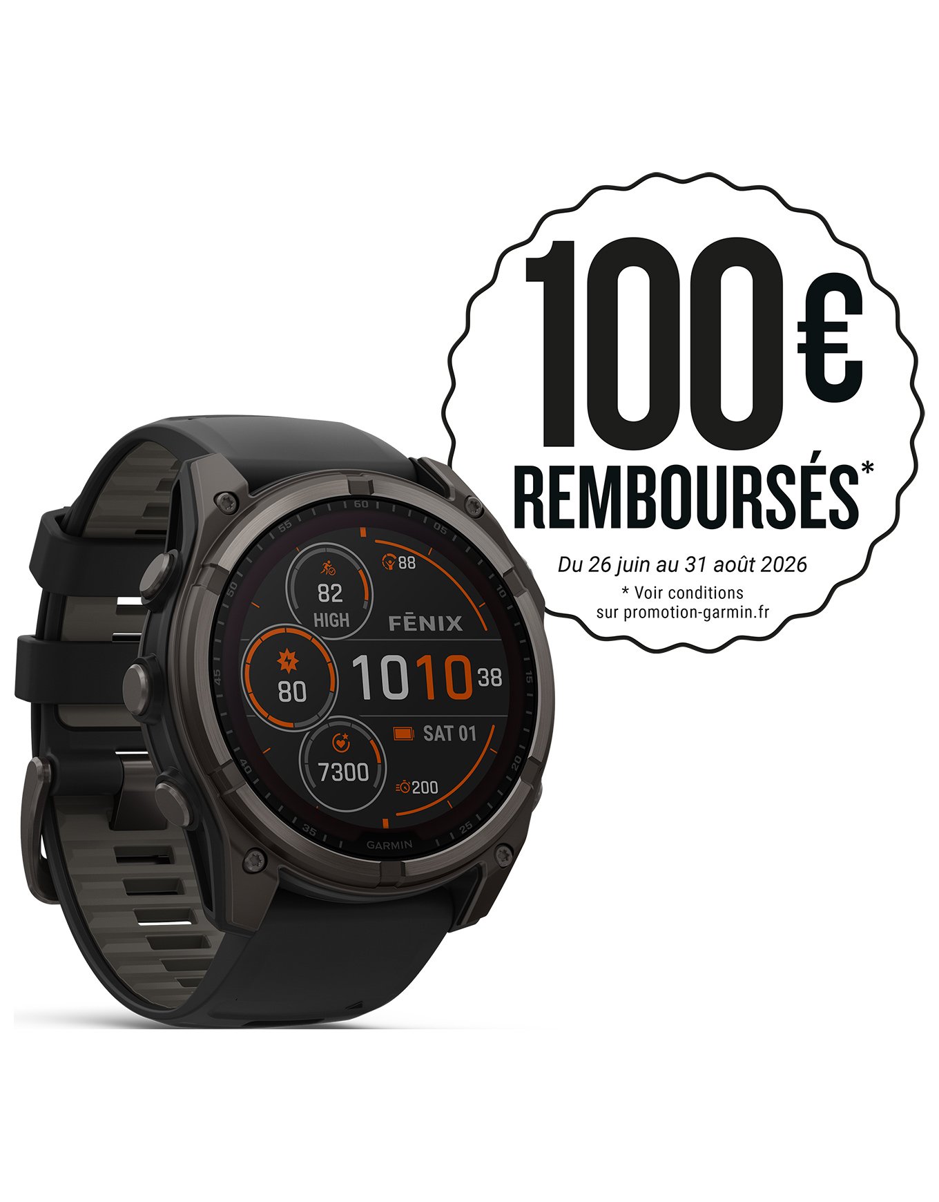 Fenix 8 Solar 51mm Sapphire Solar Titane + Garmin