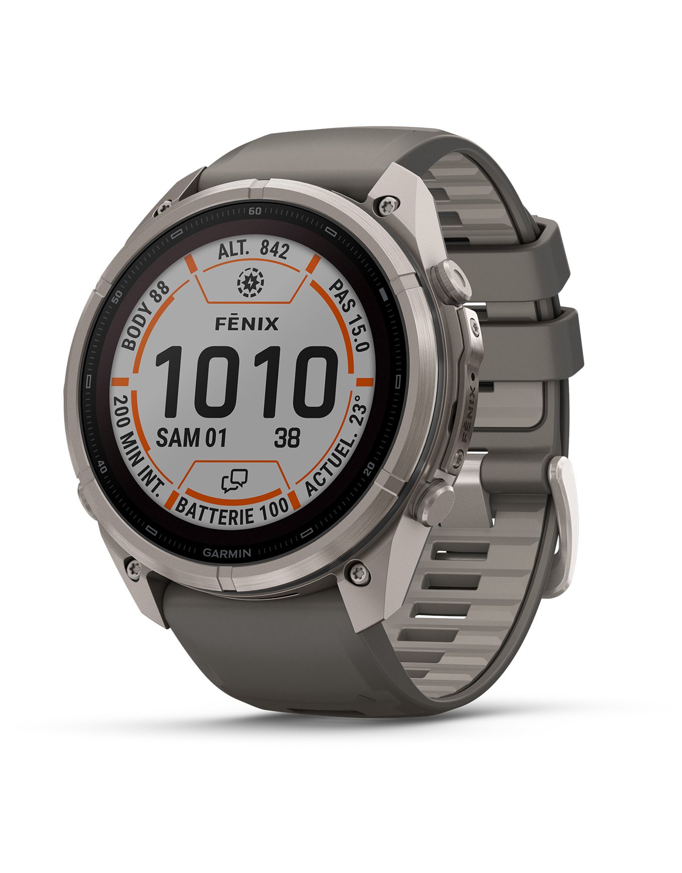Fēnix® 9 Pro Solar inReach® 51mm Sapphire Titanium Gris Galet/Gris Cendré + Garmin