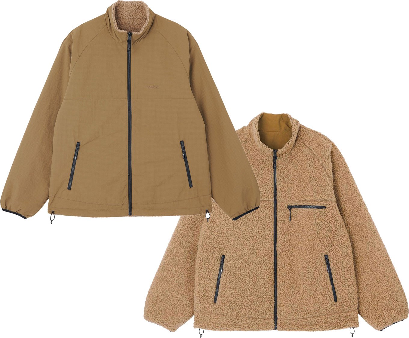 Reversible Sherpa Jacket Beige/Tan + Gramicci