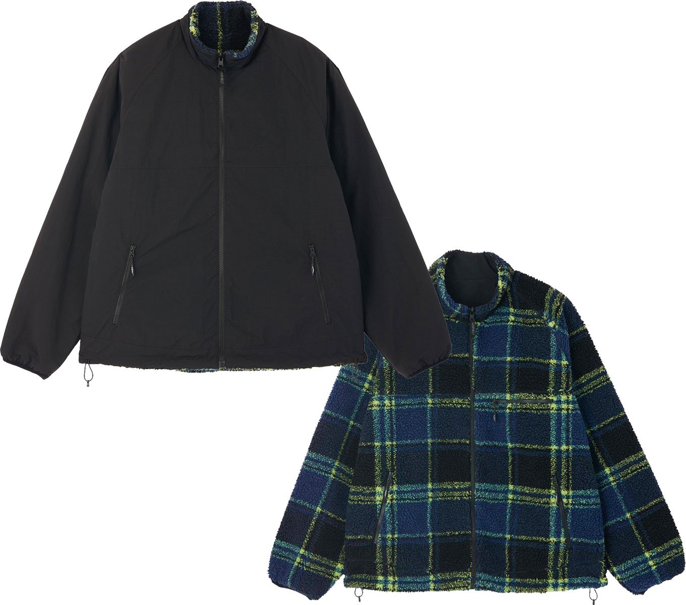 Reversible Sherpa Plaid Jacket Plaid/Black + Gramicci