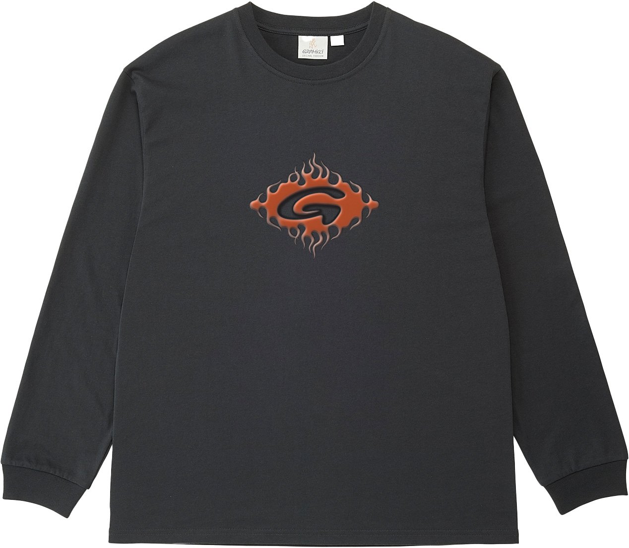 Flames LS Tee Vintage Black + Gramicci