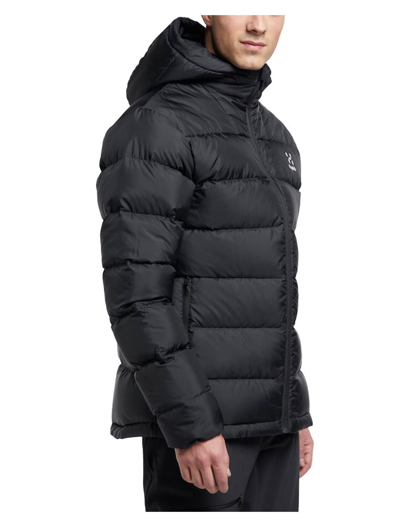 Haglofs Bield Down Hood Men True Black Doudounes randonnée : Snowleader