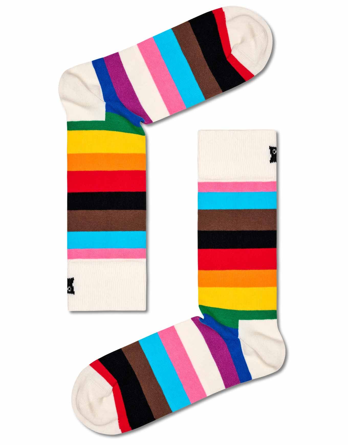 Pride Stripe Sock White + Happy Socks