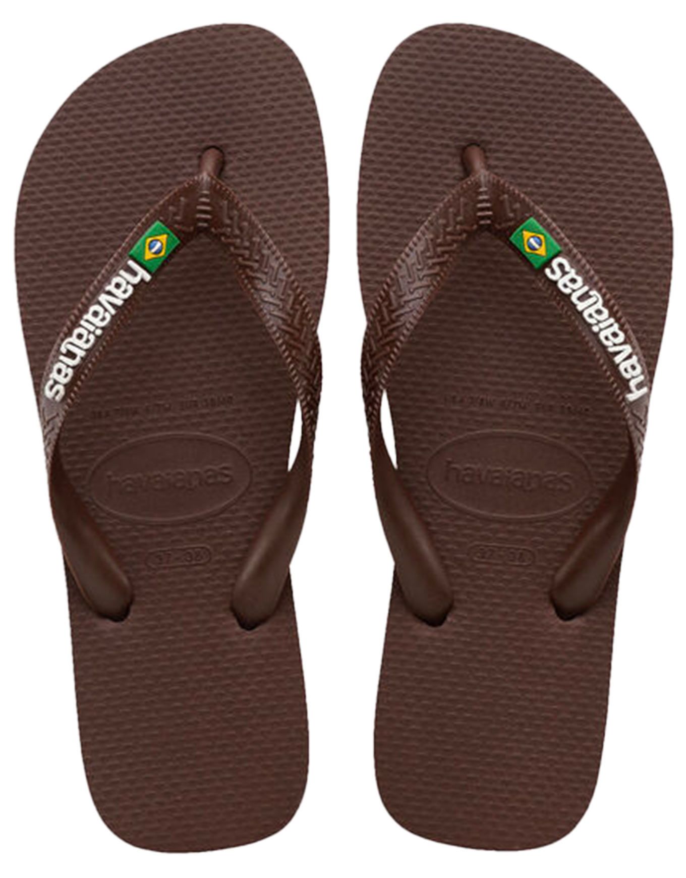 Brasil Logo Dark Brown/White + Havaianas