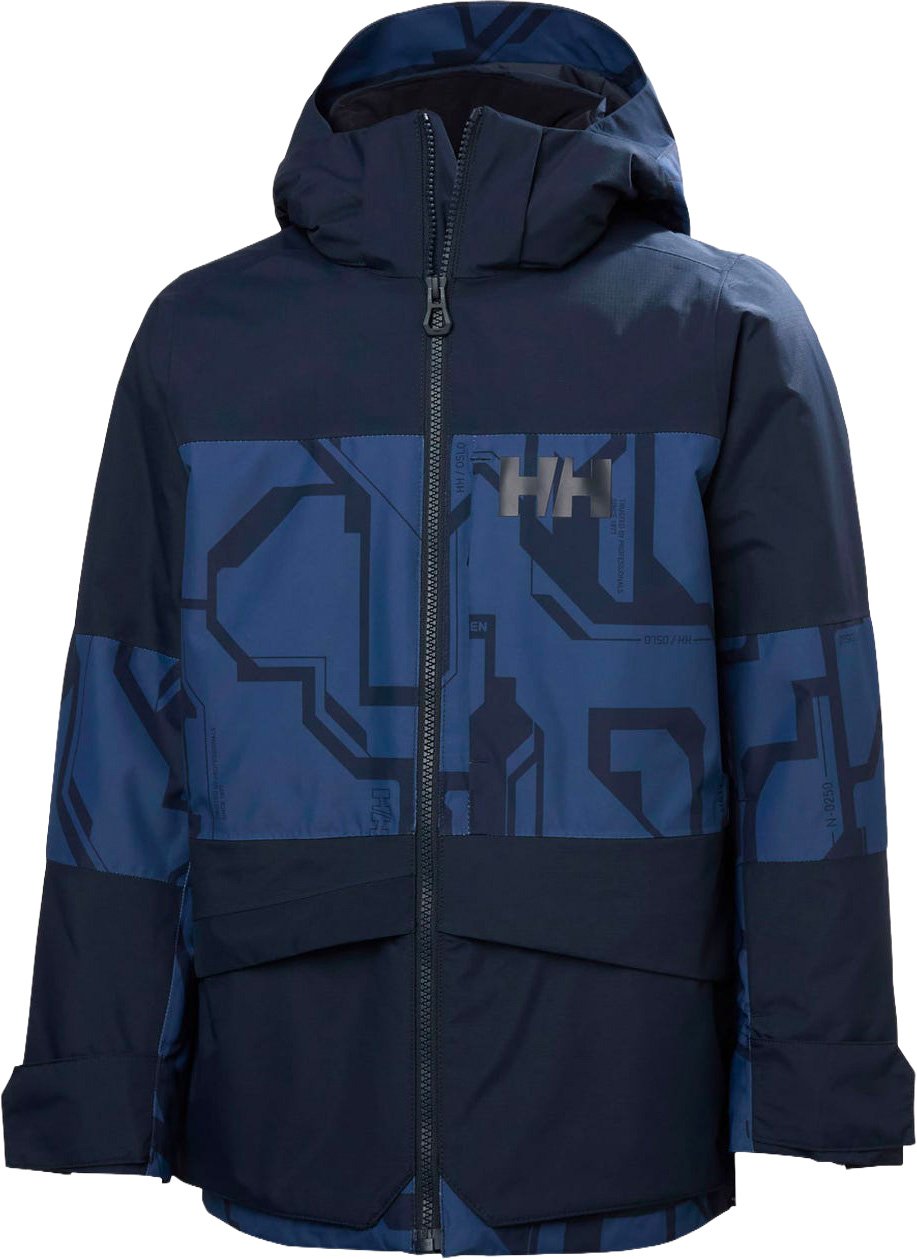 Jr Summit 2.0 Jacket Dark Blue Aop + Helly-Hansen