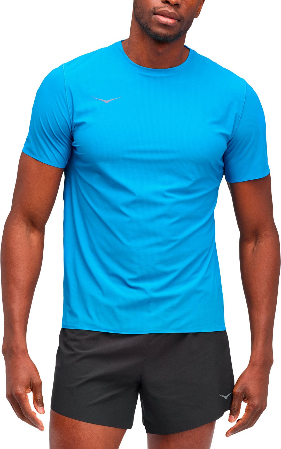 M Airolite Run Short Sleeve Hoka Blue + Hoka One One
