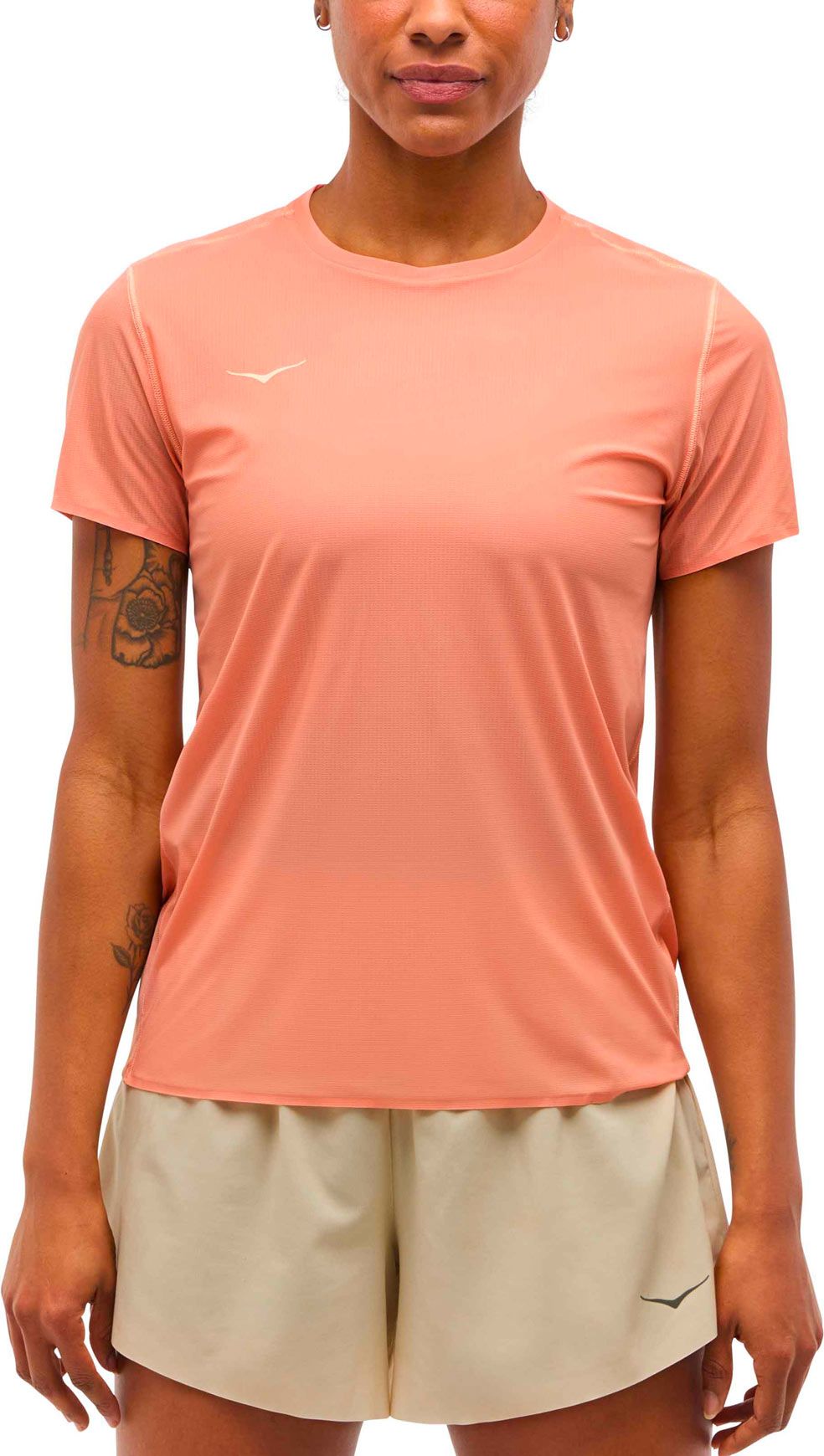 W Airolite Run Short Sleeve Dry Clay + Hoka One One