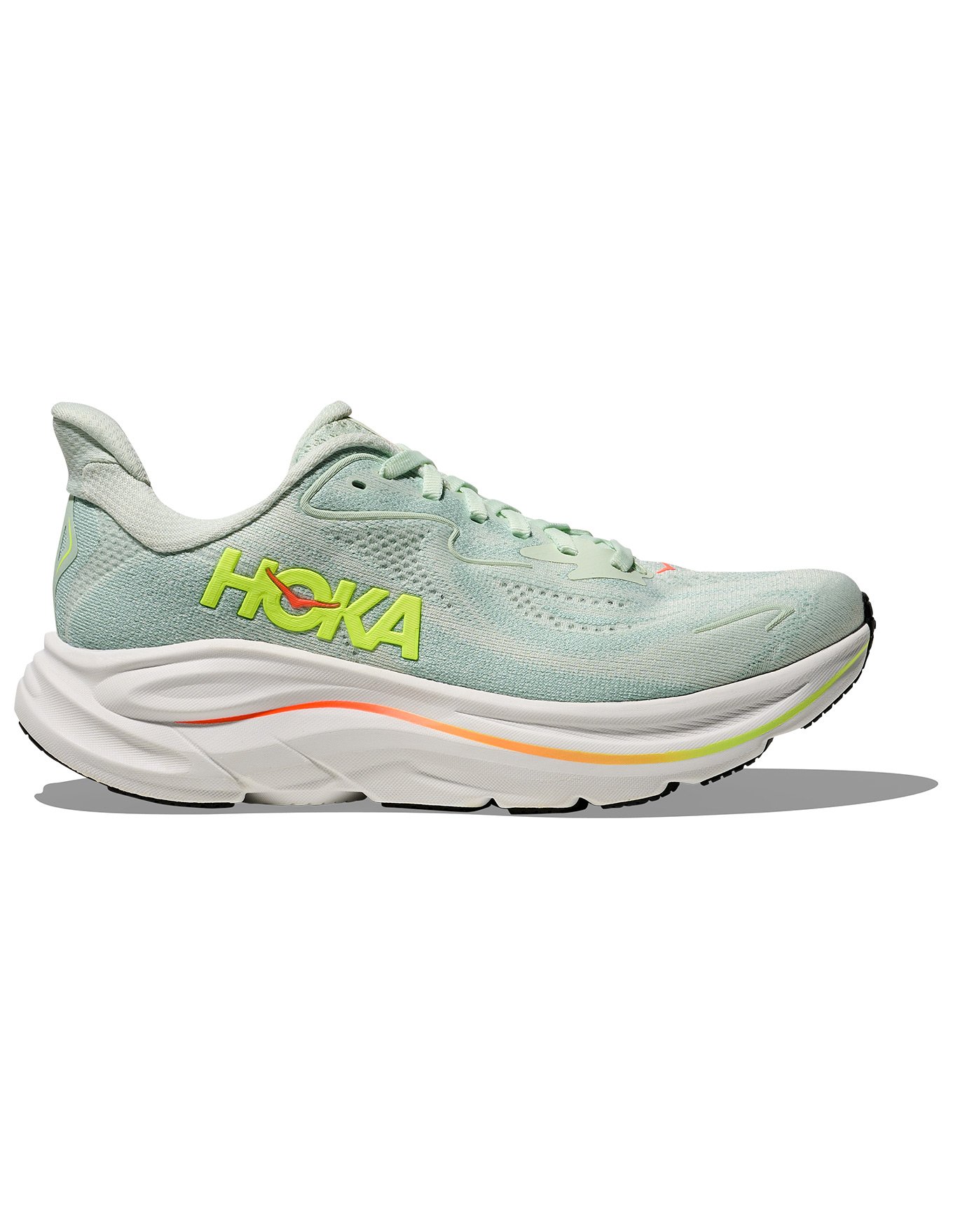 Clifton 10 W Sea Glass/Neon Flame + Hoka One One