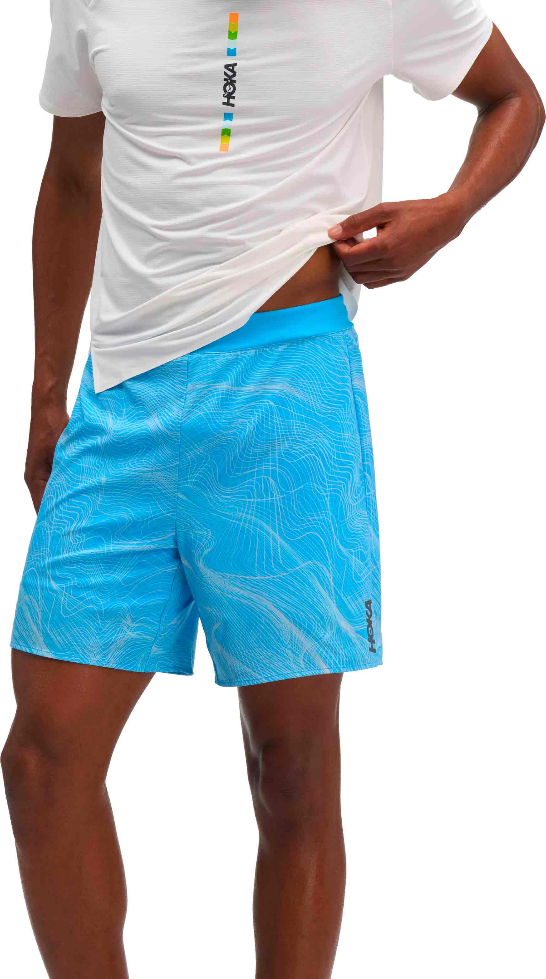 M Glide Short 7 Clf Prt Mineral Blue Prt + Hoka One One