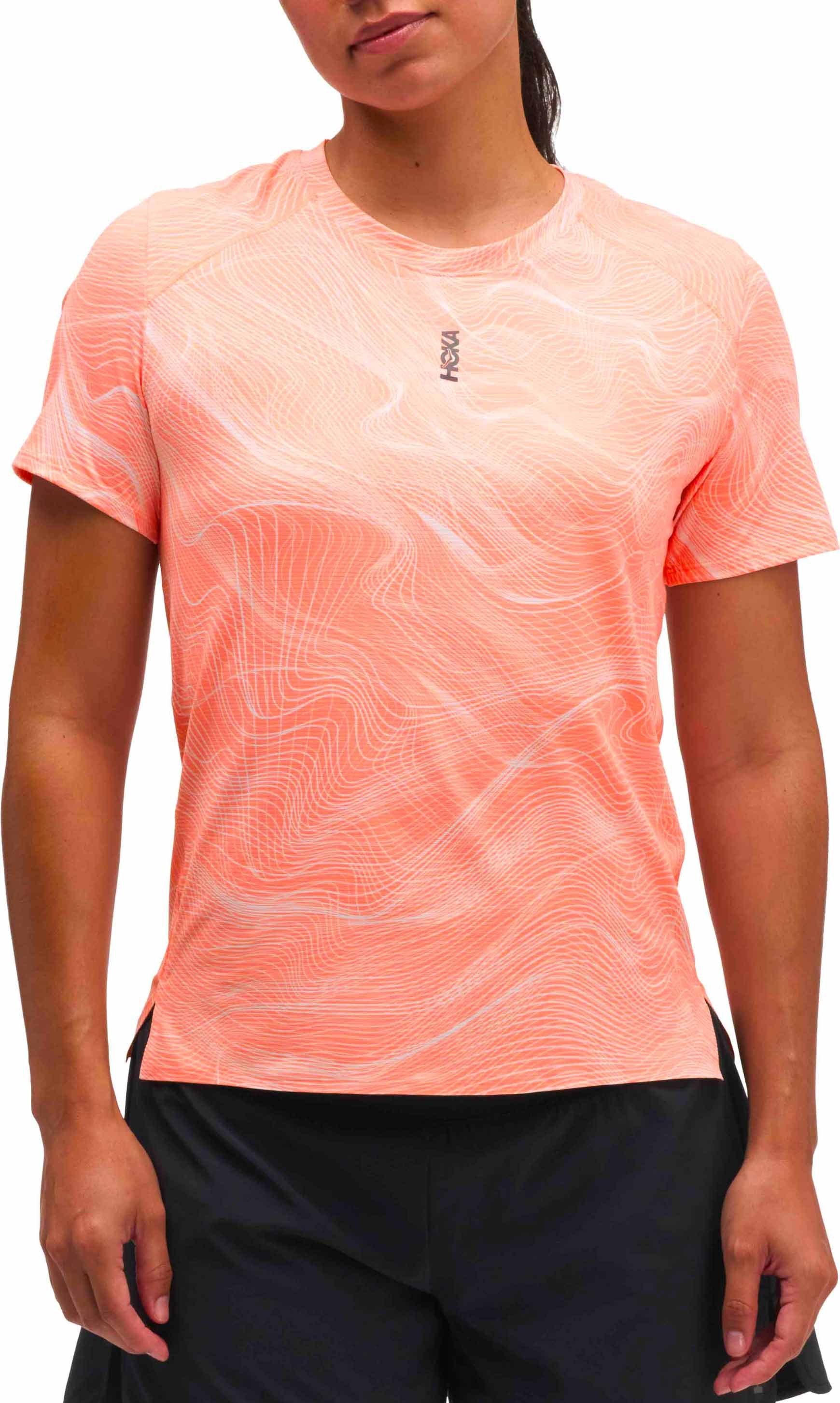W Everyrun  Short Sleeve Clf Prt Sunstone Prt + Hoka One One