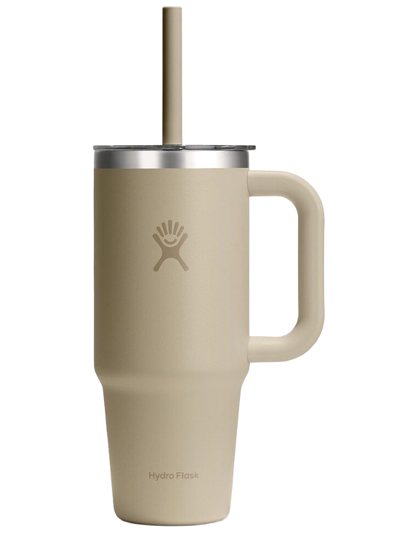 24 Oz Travel Tumbler Clear Lid Oat + Hydro flask