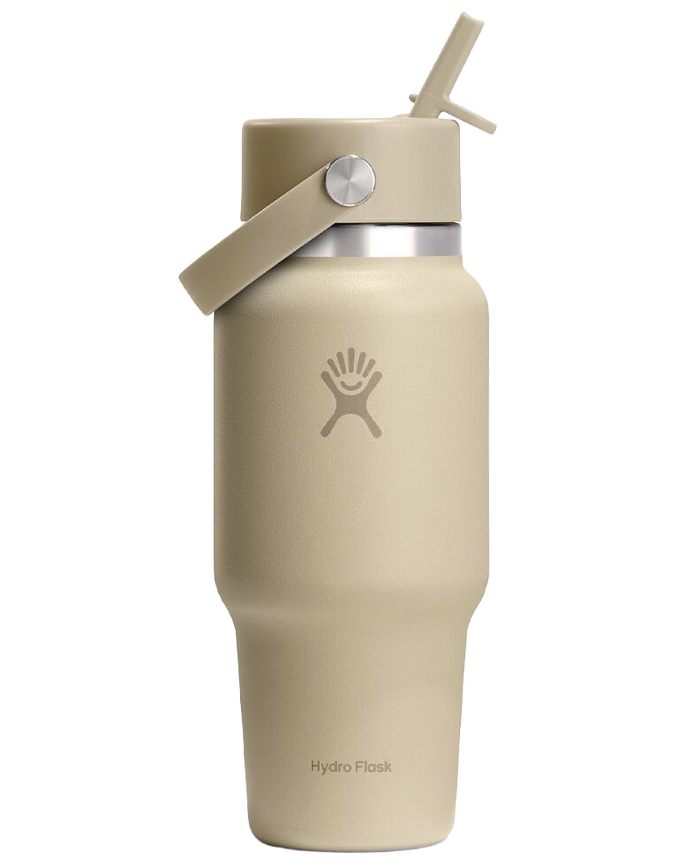 24 Oz Wide Flex Straw Travel Bottle Oat + Hydro flask