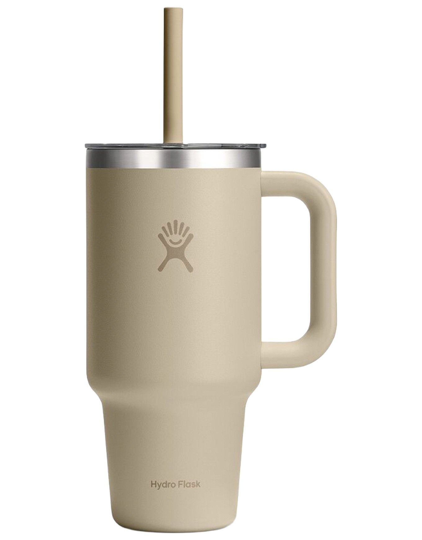 32 Oz Travel Tumbler Clear Lid Oat + Hydro flask