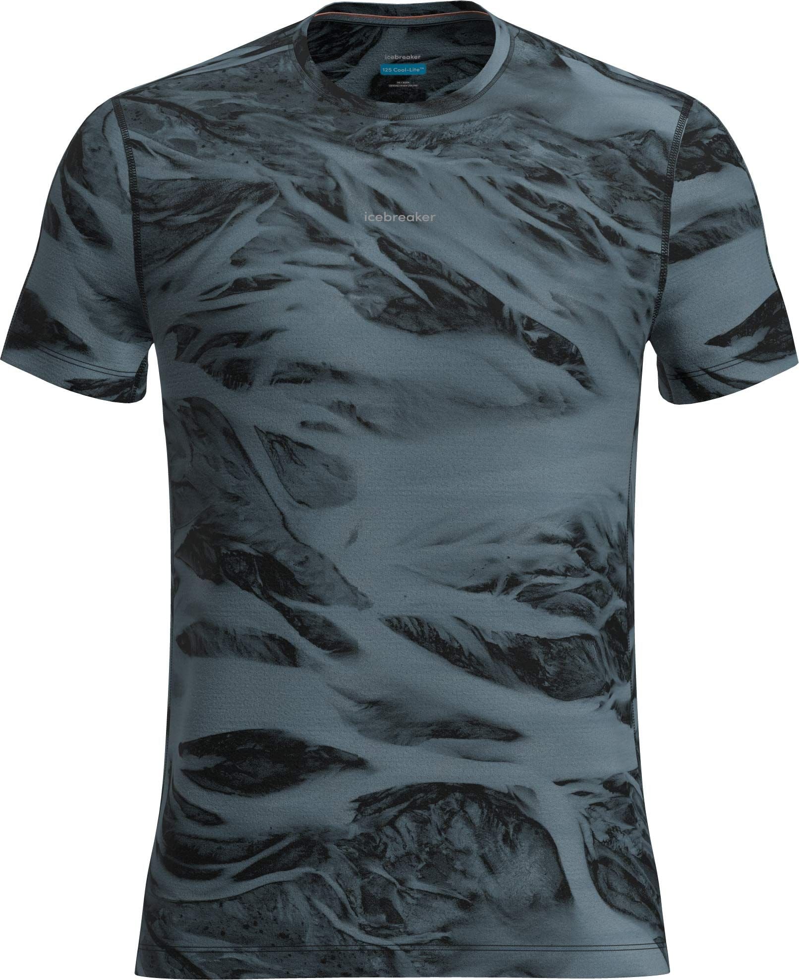 M Merino Blend 125 Cool-Lite Speed SS Tee Mton AOP Flint Blue/Blk/Aop + Icebreaker