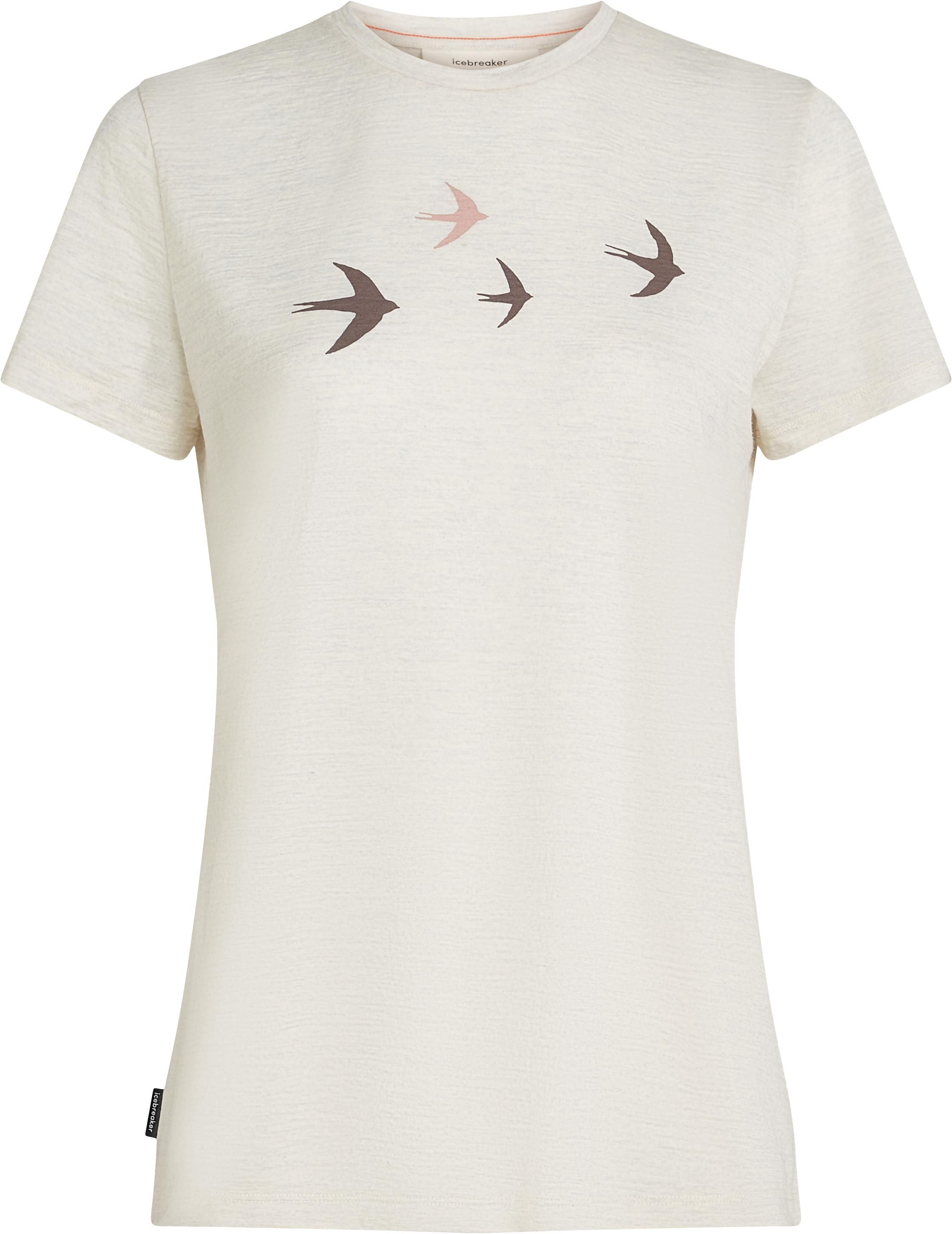W Merino 150 Tech Lite SS Tee Bird Transit Ecru Heather + Icebreaker