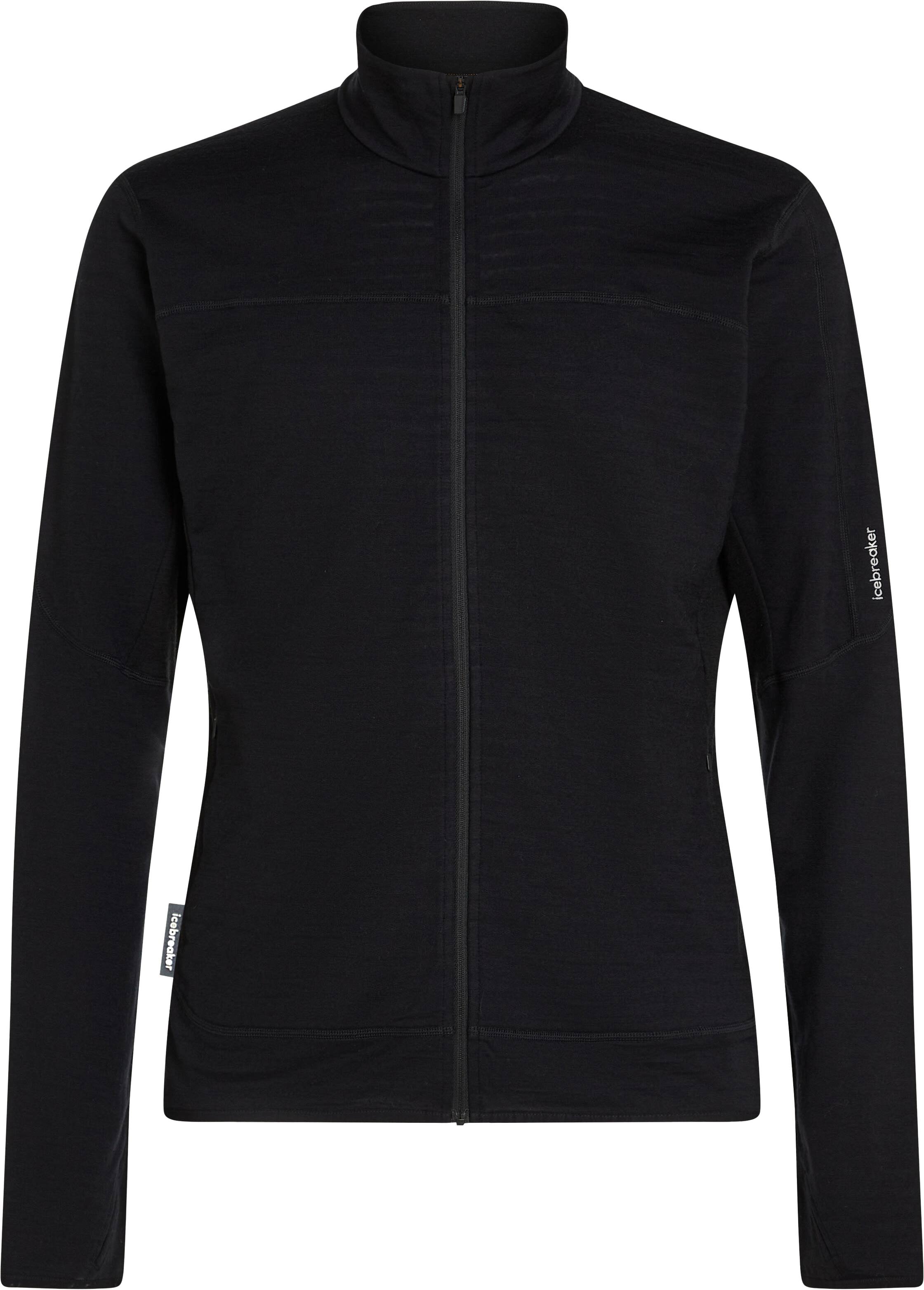 M Merino Blend 300 RealFleece™ Descender LS Zip Black + Icebreaker