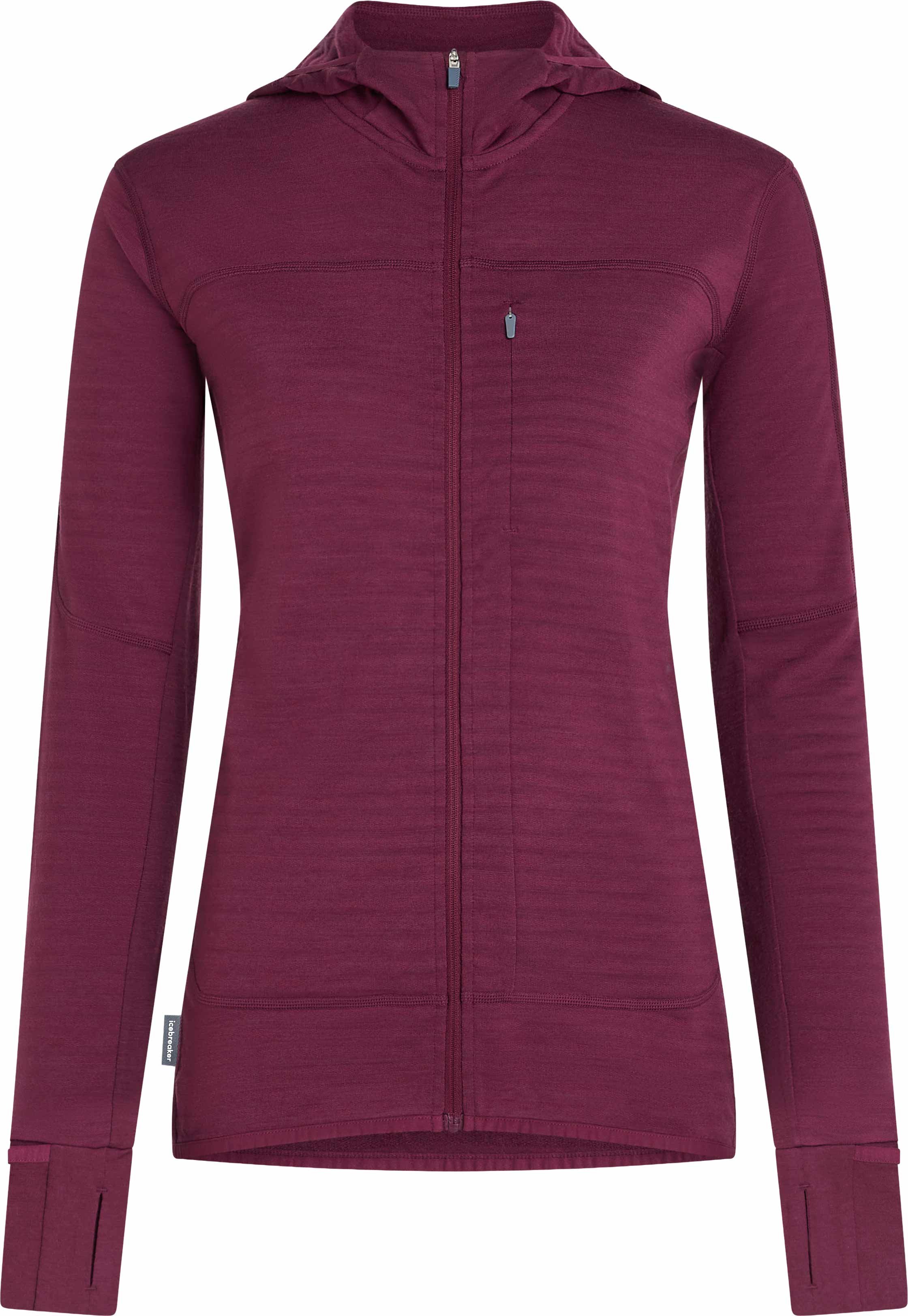 W Merino Blend 300 RealFleece™ Descender LS Zip Hoodie Dk Berry + Icebreaker