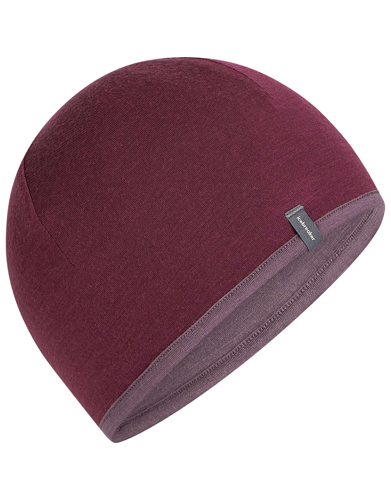 U Merino 200 Oasis Reversible Beanie Dk Berry Grey Plum + Icebreaker